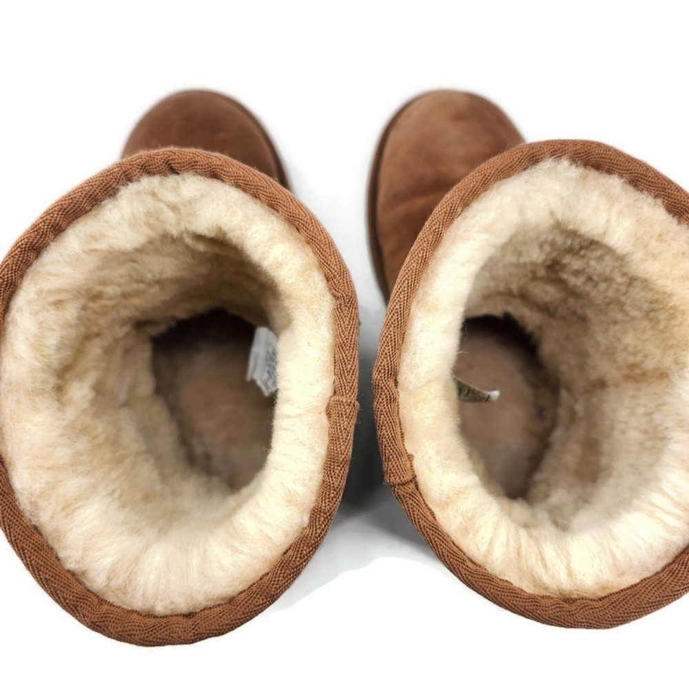UGG Australia Classic Short Chestnut Tan Sheepskin Shearling Lined Pull-On Boots - Picture 4 of 13